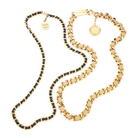 Two Chanel Chain and Leather
