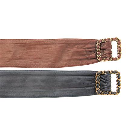 Two Chanel Leather Belts 	 