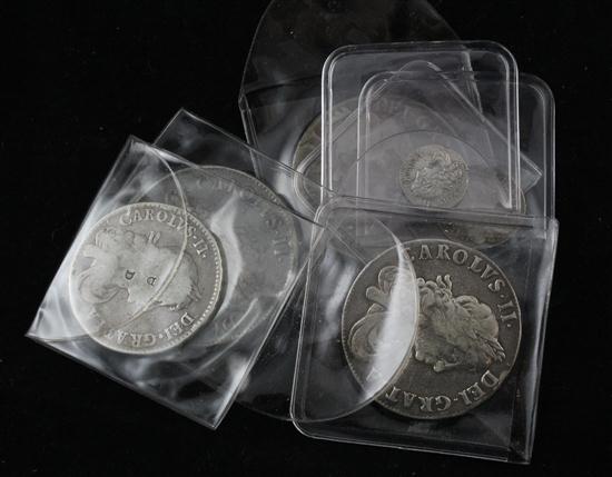 Two Charles II crowns; 1668 F &