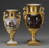 Two Charles X Porcelain Urns F