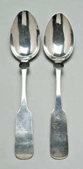 Two Charleston coin silver spo