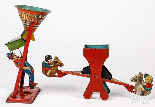 TWO CHEIN TIN LITHOGRAPH SAND