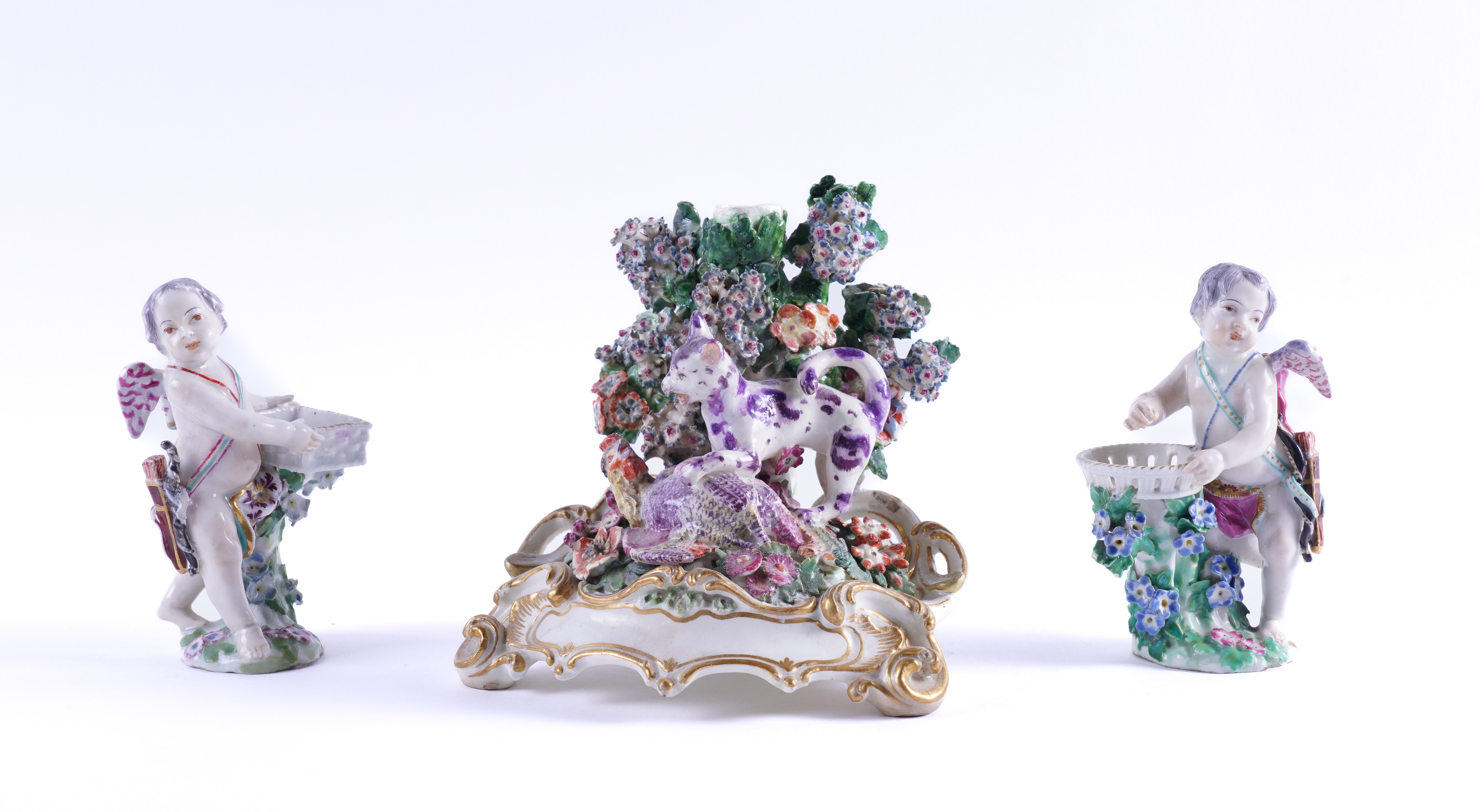 TWO CHELSEA PORCELAIN FIGURES OF