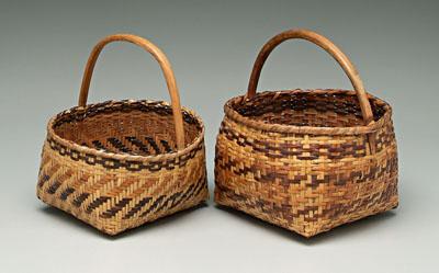 Two Cherokee river cane baskets: