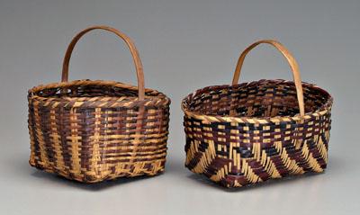 Two Cherokee river cane baskets,