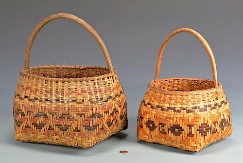TWO CHEROKEE RIVERCANE BASKETSTwo