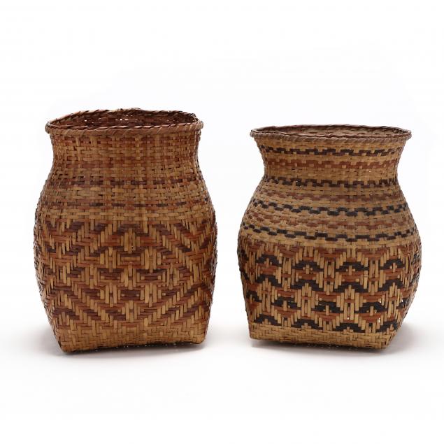 TWO CHEROKEE WASTE BASKETS 20th