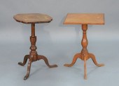 TWO CHERRY CANDLE STANDS, ONE