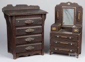 TWO CHILDREN'S DOLL CHEST OF D