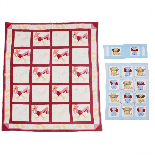 TWO CHILDREN'S QUILTS The first a