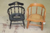TWO CHILD'S CHAIRS. An oak can