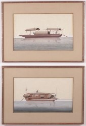 TWO CHINA TRADE GOUACHE AND IN