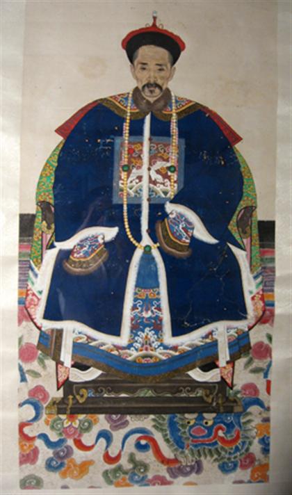 Two Chinese ancestor scrolls   