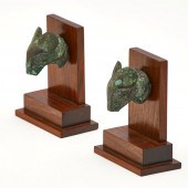 TWO CHINESE ARCHAIC BRONZE ANI