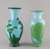 TWO CHINESE BEIJING GREEN OVER