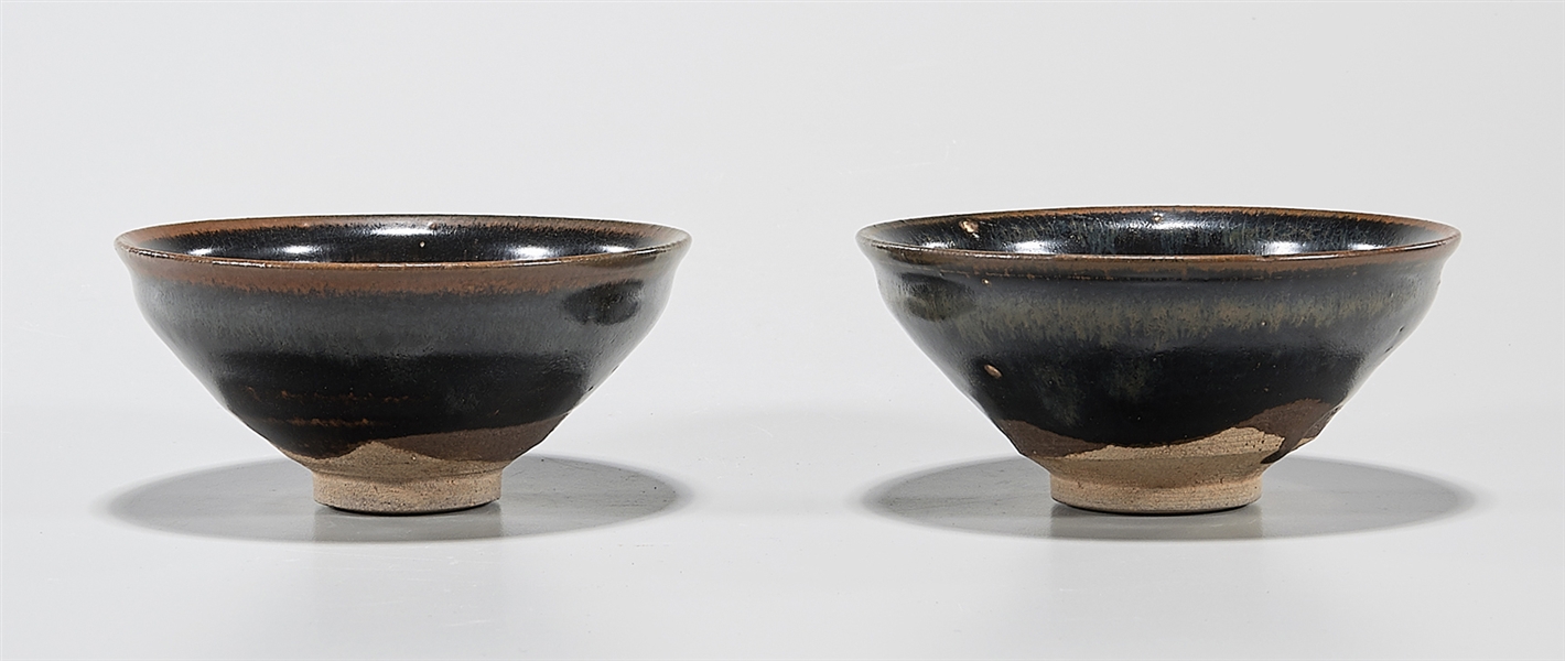 Two Chinese black glazed ceramic