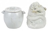 TWO CHINESE BLANC DE CHINE POR