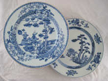 Two Chinese blue and white