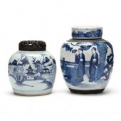 TWO CHINESE BLUE AND WHITE POR