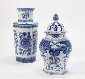 TWO CHINESE BLUE AND WHITE POR
