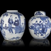 Two Chinese Blue and White Por