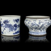 Two Chinese Blue and White Por