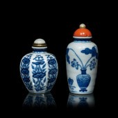 Two Chinese Blue and White Por