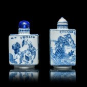 Two Chinese Blue and White Por