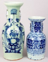 TWO CHINESE BLUE AND WHITE POR
