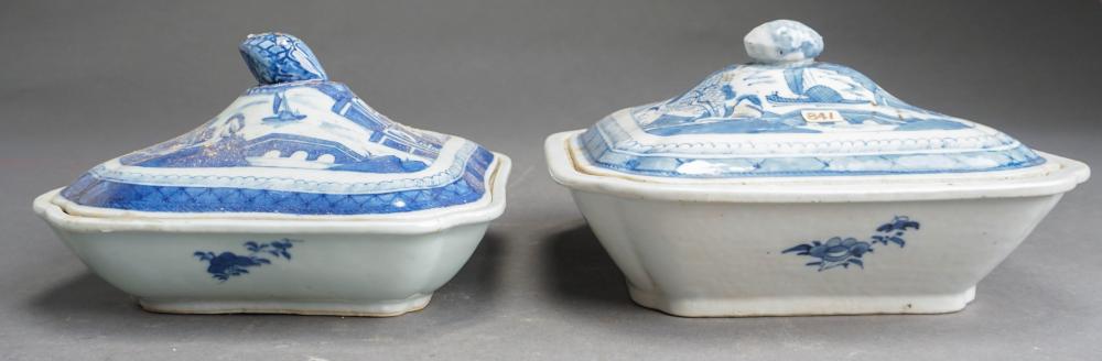 TWO CHINESE BLUE AND WHITE CANTON