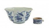TWO CHINESE BLUE AND WHITE POR