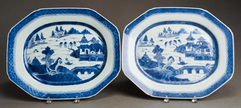 TWO CHINESE BLUE AND WHITE CANTON