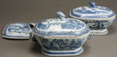 TWO CHINESE BLUE AND WHITE CAN