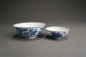 TWO CHINESE BLUE AND WHITE EGG