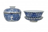 TWO CHINESE BLUE AND WHITE POR