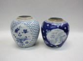 TWO CHINESE BLUE AND WHITE POR