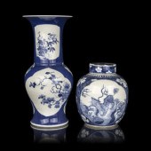 Two Chinese Blue and White Por