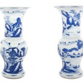 Two Chinese Blue and White Por