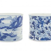 Two Chinese Blue and White Por