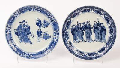 Two Chinese blue and white