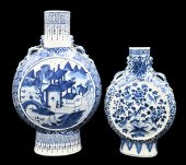 TWO CHINESE BLUE AND WHITE MOO