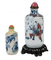 TWO CHINESE BLUE AND WHITE POR