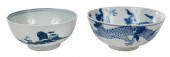 TWO CHINESE BLUE AND WHITE POR
