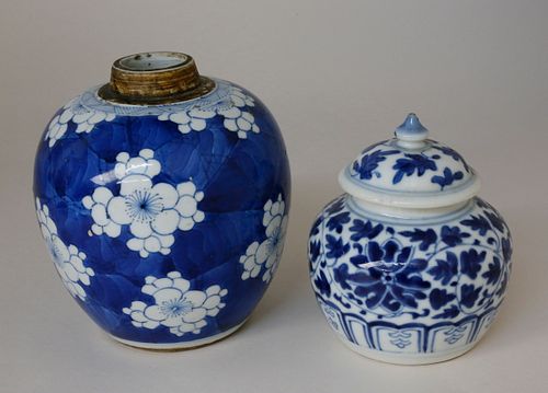 TWO CHINESE BLUE AND WHITE JARS,