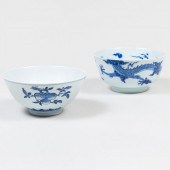 TWO CHINESE BLUE AND WHITE POR