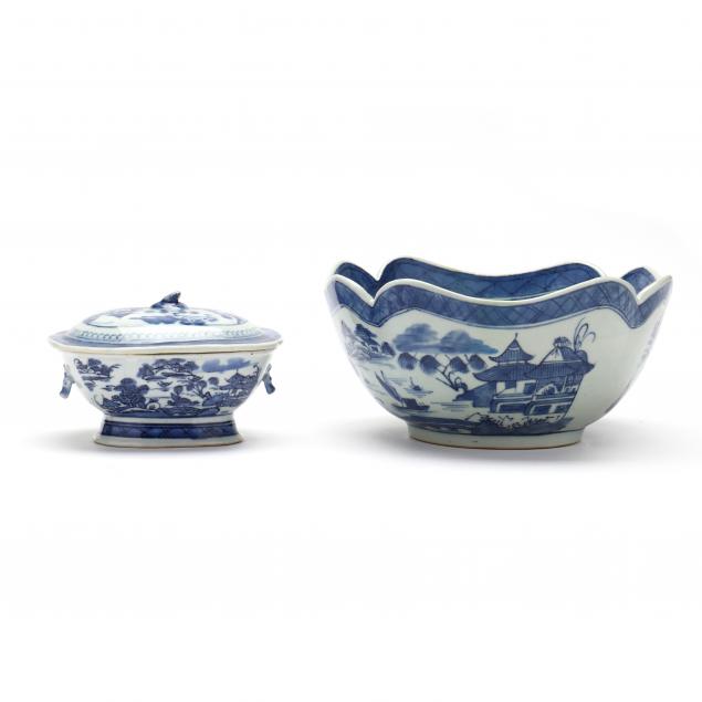 TWO CHINESE BLUE CANTON EXPORT