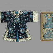 Two Chinese Blue Ground Silk E