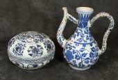 TWO CHINESE BLUE UNDERGLAZE PO