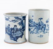 TWO CHINESE BLUE & WHITE PORCE