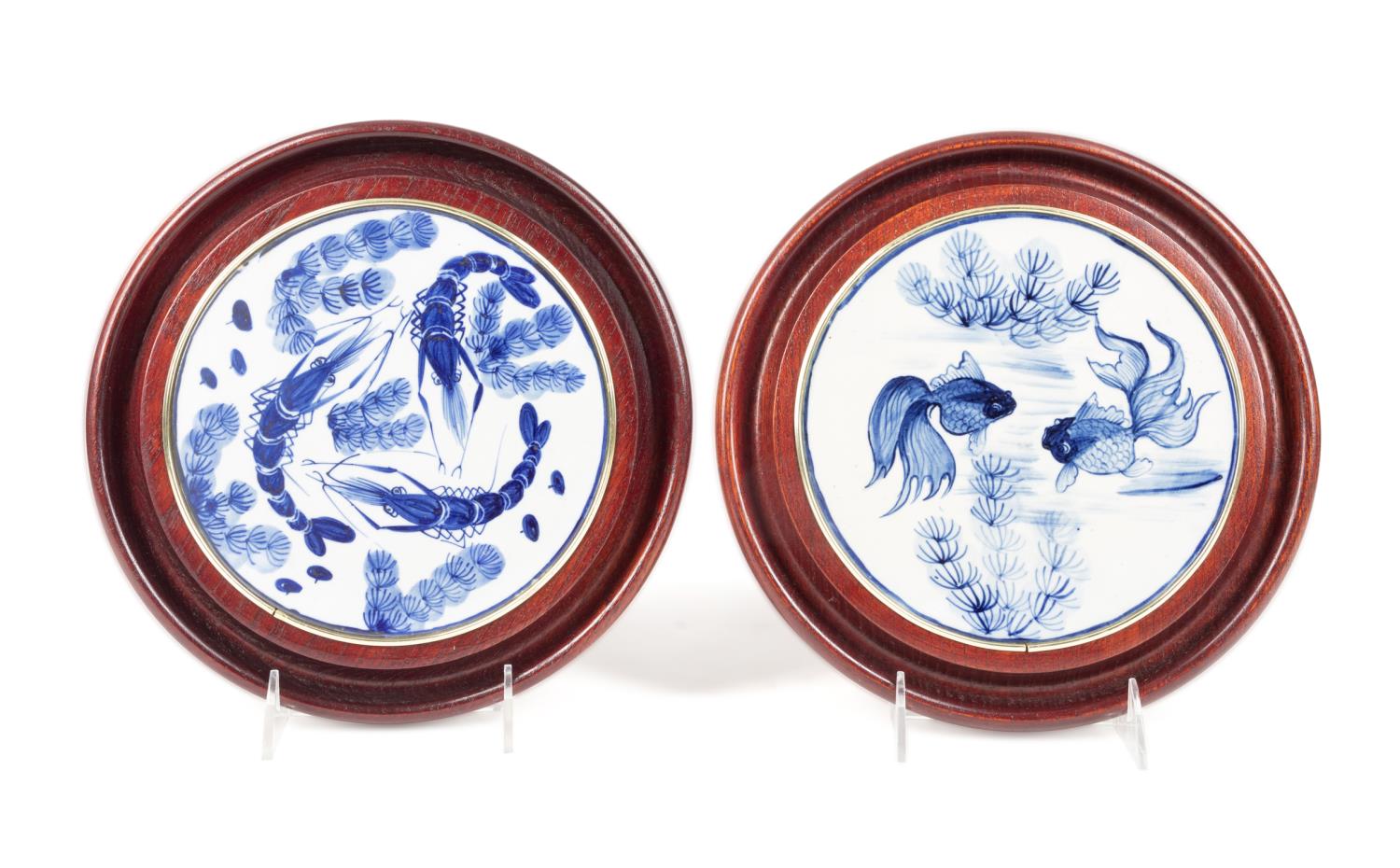 TWO CHINESE BLUE & WHITE WALL